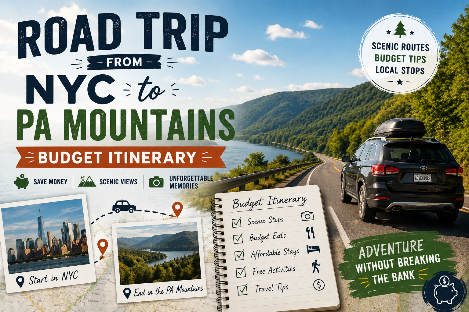 Road Trip from NYC to PA Mountains: Budget Itinerary